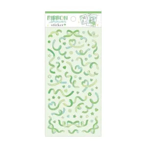 Ribbon shower sticker - Hologram green