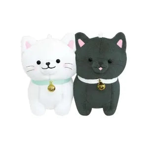 Two pcs plush keychain - White cat &Black cat