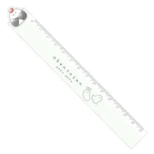 Slim 14cm ruler with Obentosan mascot - paku paku