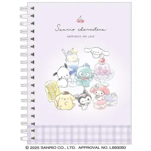 T_Sanrio A6 W-Ring Notebook / Chima Chima Sweets Check
