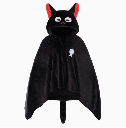 Moeyu Revival of Cultural Relics Tanuki Tray-Inspired Hooded Blanket, Cute Summer Nap Shawl Throw - Kanako.store