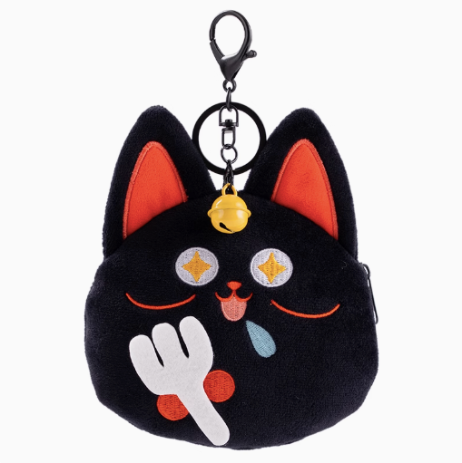 Moeyu Wuhua Mishin Tanuki Tray-Inspired Plush Coin Purse, Cute Cartoon Earphone Case & Bag Charm - Kanako.store