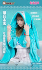 Moeyu Hatsune Miku Squinting Eyes Series Multifunctional Hooded Air Conditioning Blanket Pillow Warm Flannel Shawl-Moeyu-Makochan.store