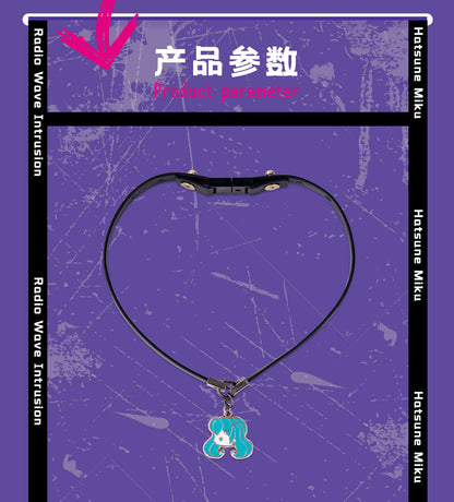 Moeyu:  Hatsune Miku Radio Invasion Series Necklace (Leather Strap) - Kanako.store