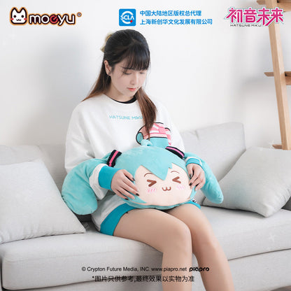 Moeyu: Hatsune Miku: Squinting Eyes Pillow & Blanket (2-in-1)-Moeyu-Makochan.store