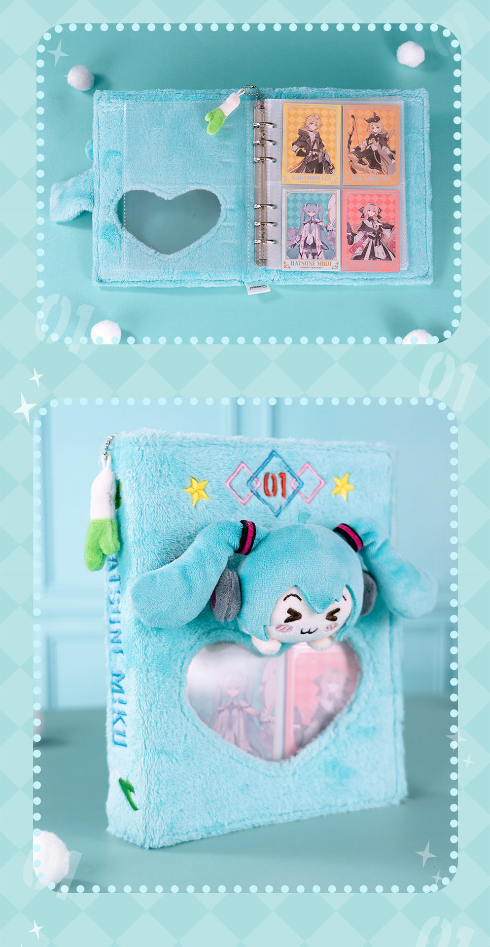 Moeyu: Hatsune Miku; Squinty Eyes Plush Card Book-Moeyu-Makochan.store