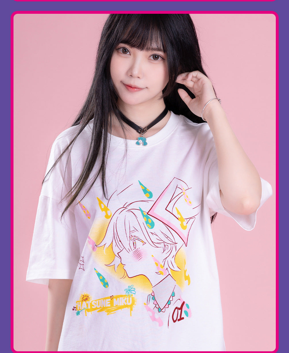 Moeyu: Hatunse Miku: Radio Invasion Short-Sleeved T-Shirt - Kanako.store