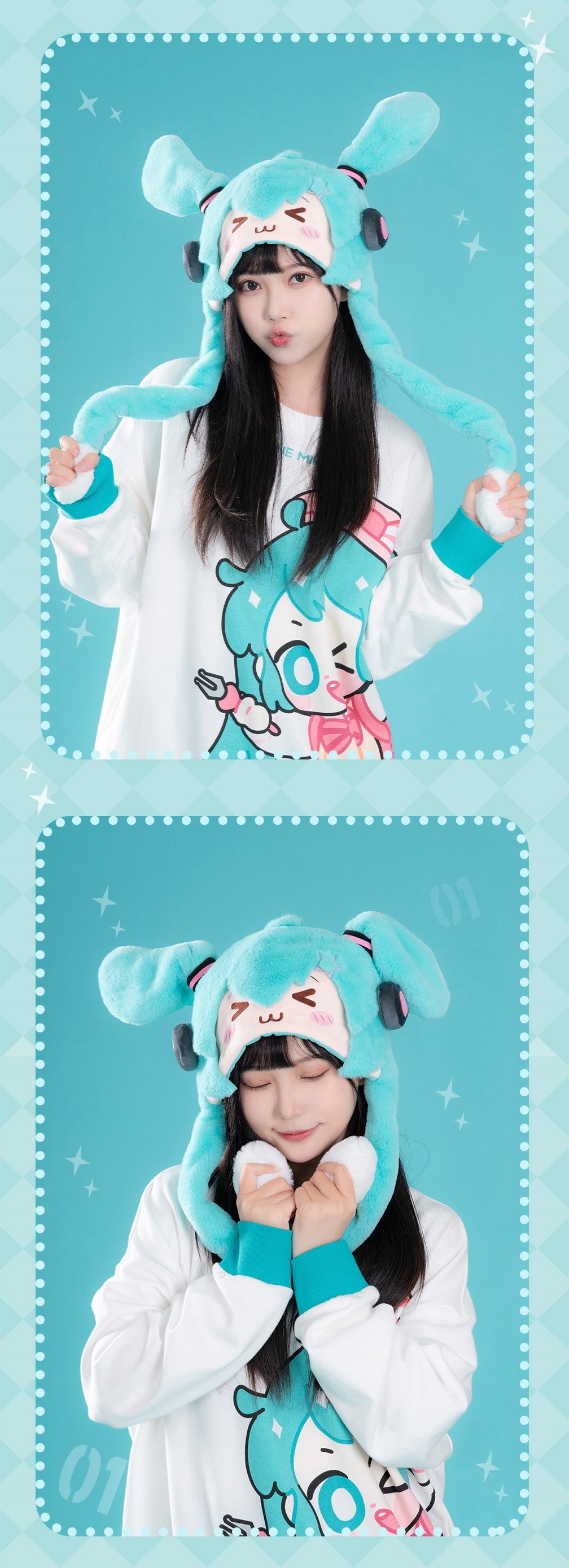 Moeyu Hatsune Miku Squinty Eyes Series Movable Plush Ha-Moeyu-Makochan.store