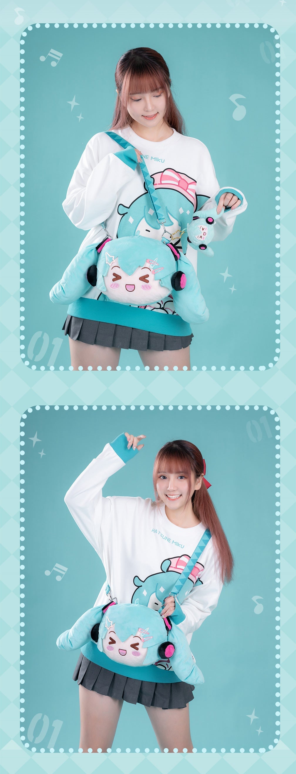 Moeyu Hatsune Miku Squinty Eyes Series Shoulder Bag-Moeyu-Makochan.store