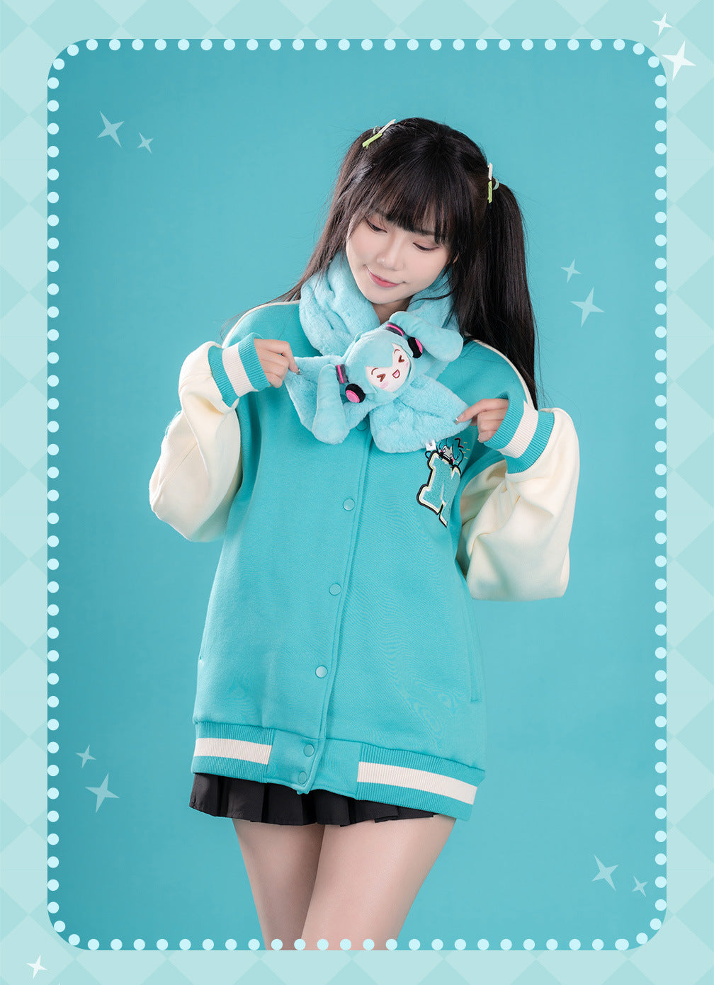 Moeyu Hatsune Miku Squinty Eyes Series Scarf-Moeyu-Makochan.store
