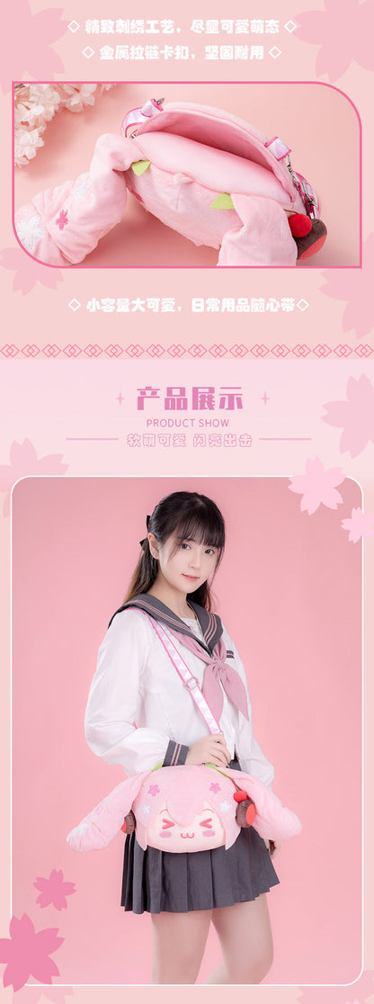 Moeyu: Hatsune Miku: Sakura Miku Happy Travel Series Plush Crossbody Bag-Moeyu-Makochan.store