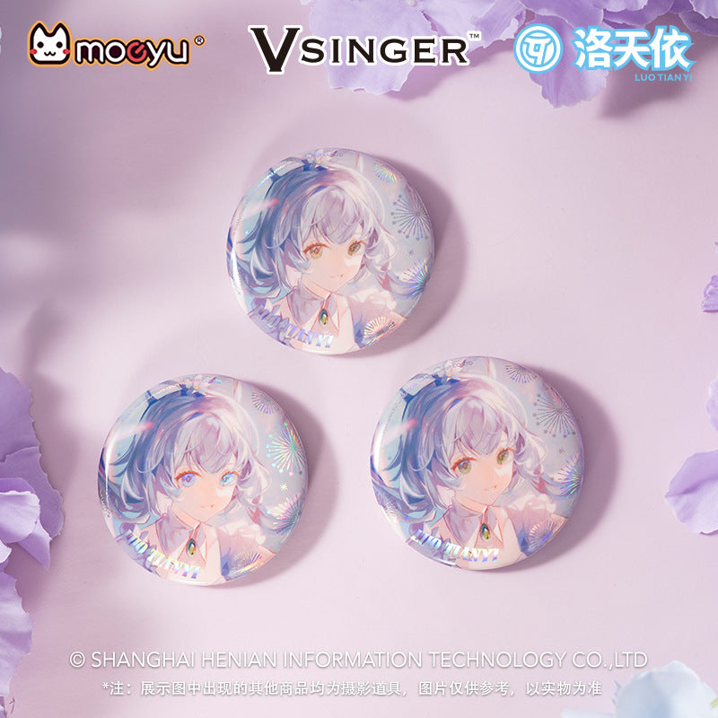 Moeyu: Vsinger: Luo Tianyi: Luo Tianyi Stars and Fireworks Series Tinplate Badge - Kanako.store
