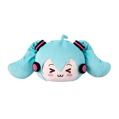 Moeyu: Hatsune Miku: Squinting Eyes Pillow & Blanket (2-in-1)-Moeyu-Makochan.store