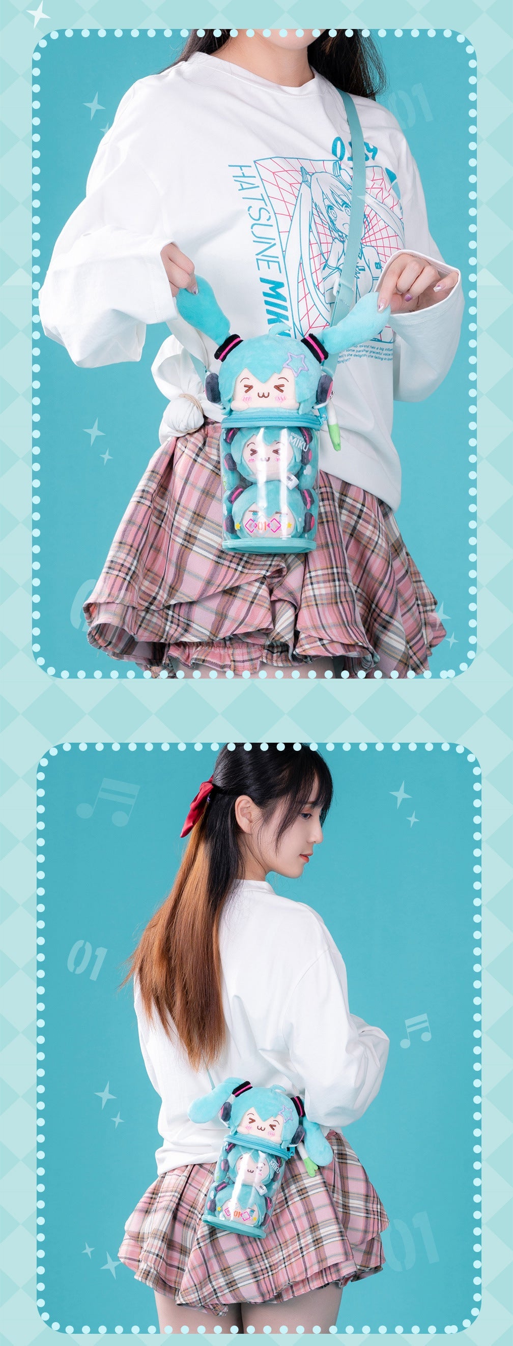 Moeyu: Hatsune Miku: Squinty Eyes Series Bucket Bag-Moeyu-Makochan.store
