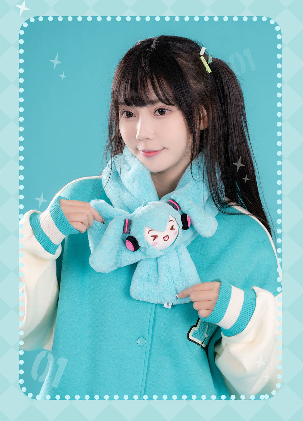 Moeyu Hatsune Miku Squinty Eyes Series Scarf-Moeyu-Makochan.store