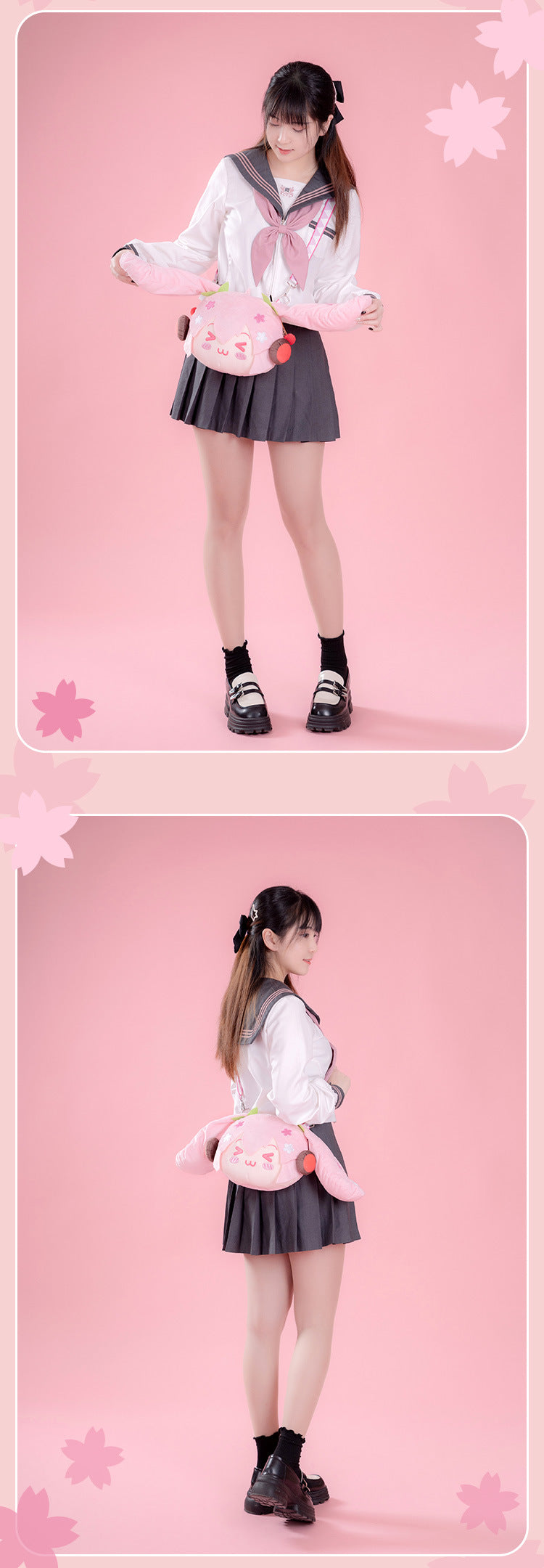 Moeyu: Hatsune Miku: Sakura Miku Happy Travel Series Plush Crossbody Bag-Moeyu-Makochan.store