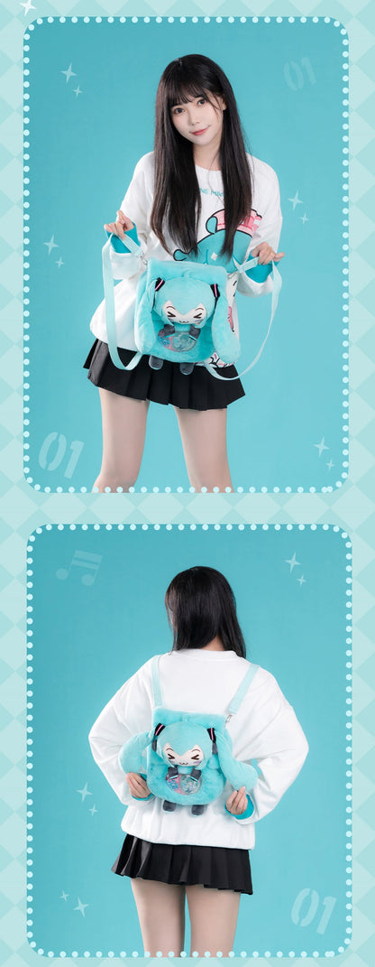 Moeyu: Hatsune Miku:-Squinty Eyes Series Plush Multi-purpose backpack-Moeyu-Makochan.store