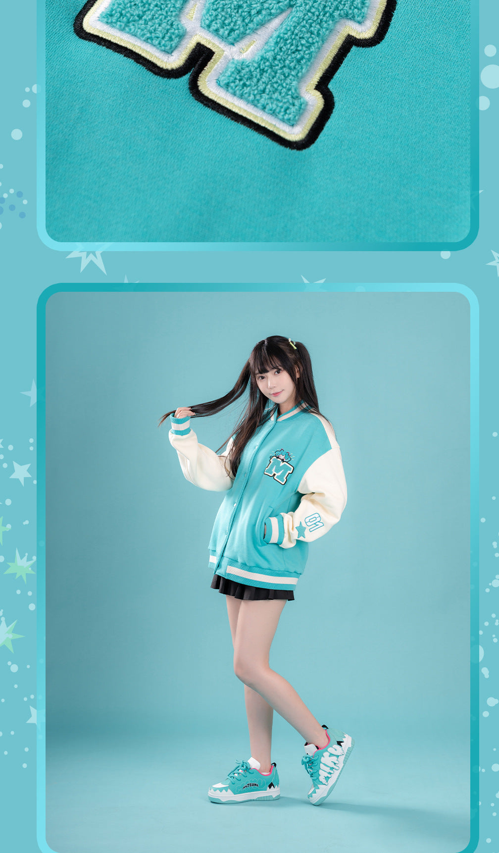 Moeyu: Hatsune Miku; Bite Series Baseball Jersey-Moeyu-Makochan.store