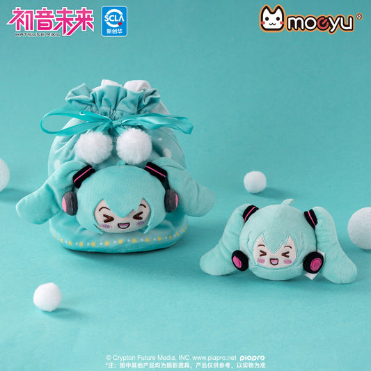 Moeyu  Hatsune Miku Squinty Eyes Series Plush Drawstring Bag - Kanako.store