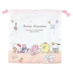 Sanrio Flat Drawstring Pouch - Soft romance