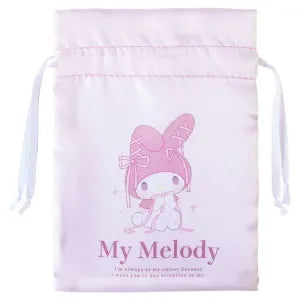 Sanrio Characters Satin Drawstring Bag Ballet Core / My Melody
