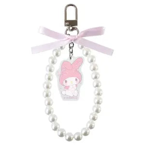 Sanrio Characters Ribbon Pearl Keychain Ballet Core / My Melody