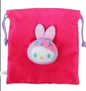 Hello Kitty Colorful Bunny Boa Face Drawstring Bag MAGENTA