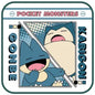 Pocket Monster Print mini towel Evolution Snorlax