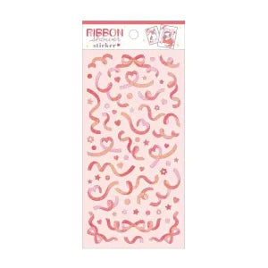 Ribbon shower sticker - Hologram red