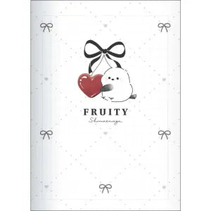 T_Cute Bird Milky Grid Notebook / Fruity Shimaenaga
