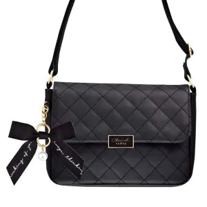 Quilt Flap Mini Shoulder Bag / Black