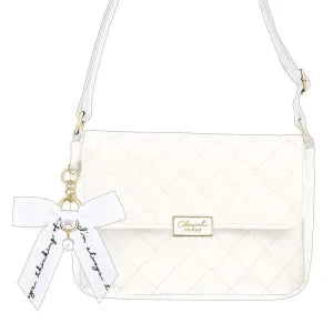 Quilt Flap Mini Shoulder Bag / White
