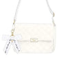 Quilt Flap Mini Shoulder Bag / White