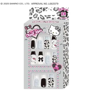 Press On Nails / Leopard Print / Gray