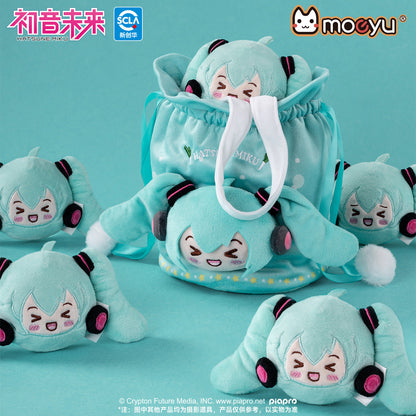 Moeyu  Hatsune Miku Squinty Eyes Series Plush Drawstring Bag - Kanako.store