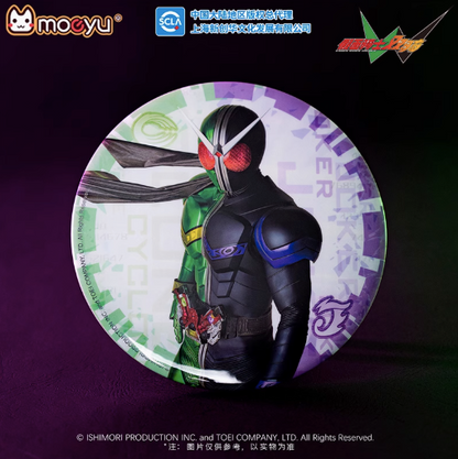 Moeyu Kamen Rider W Double Riders Large Tinplate Badge, Anime Display Pin Stand - Kanako.store