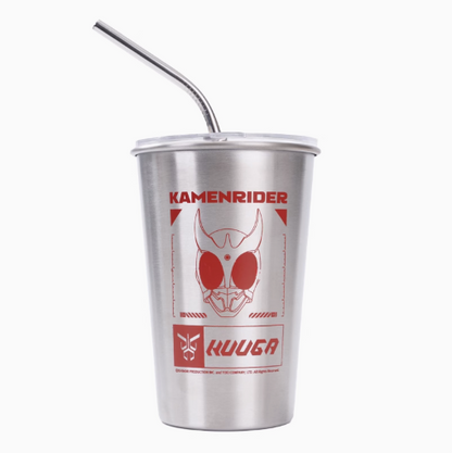 Moeyu Kamen Rider W Stainless Steel Tumbler with Straw, Official Double Riders Drink Cup - Kanako.store