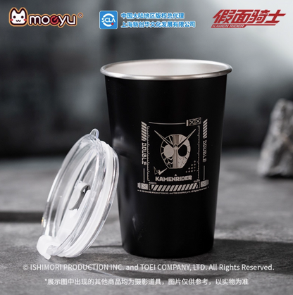Moeyu Kamen Rider W Stainless Steel Tumbler with Straw, Official Double Riders Drink Cup - Kanako.store