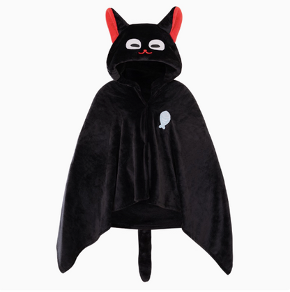 Moeyu Revival of Cultural Relics Tanuki Tray-Inspired Hooded Blanket, Cute Summer Nap Shawl Throw - Kanako.store