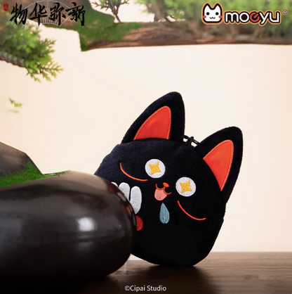 Moeyu Wuhua Mishin Tanuki Tray-Inspired Plush Coin Purse, Cute Cartoon Earphone Case & Bag Charm - Kanako.store