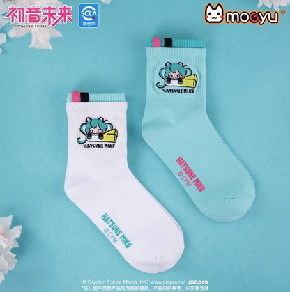 Moeyu Hatsune Miku YaoYao Series Socks – Women’s Mid-Calf Summer Breathable Sport & School Style Socks - Kanako.store