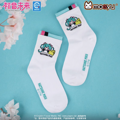 Moeyu Hatsune Miku YaoYao Series Socks – Women’s Mid-Calf Summer Breathable Sport & School Style Socks - Kanako.store