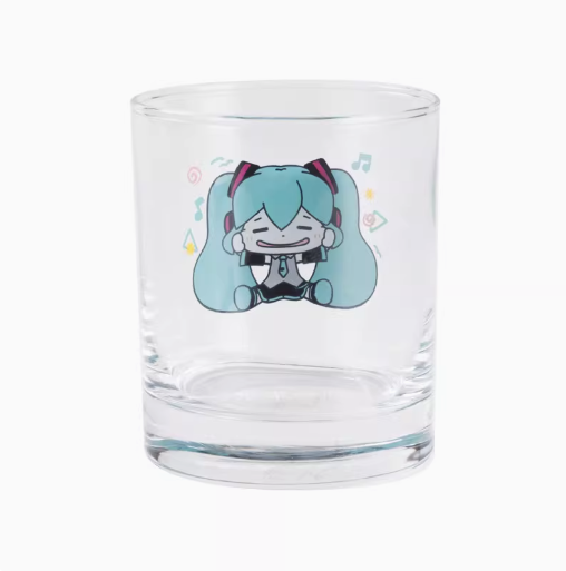 Moeyu Hatsune Miku Pinch Face Series Glass Cup, Cute Transparent Miku Water Cup - Kanako.store