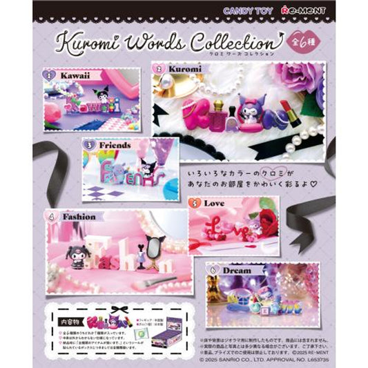 Re-ment Kuromi Words Collection – Complete Box of 6 Mini Figures
